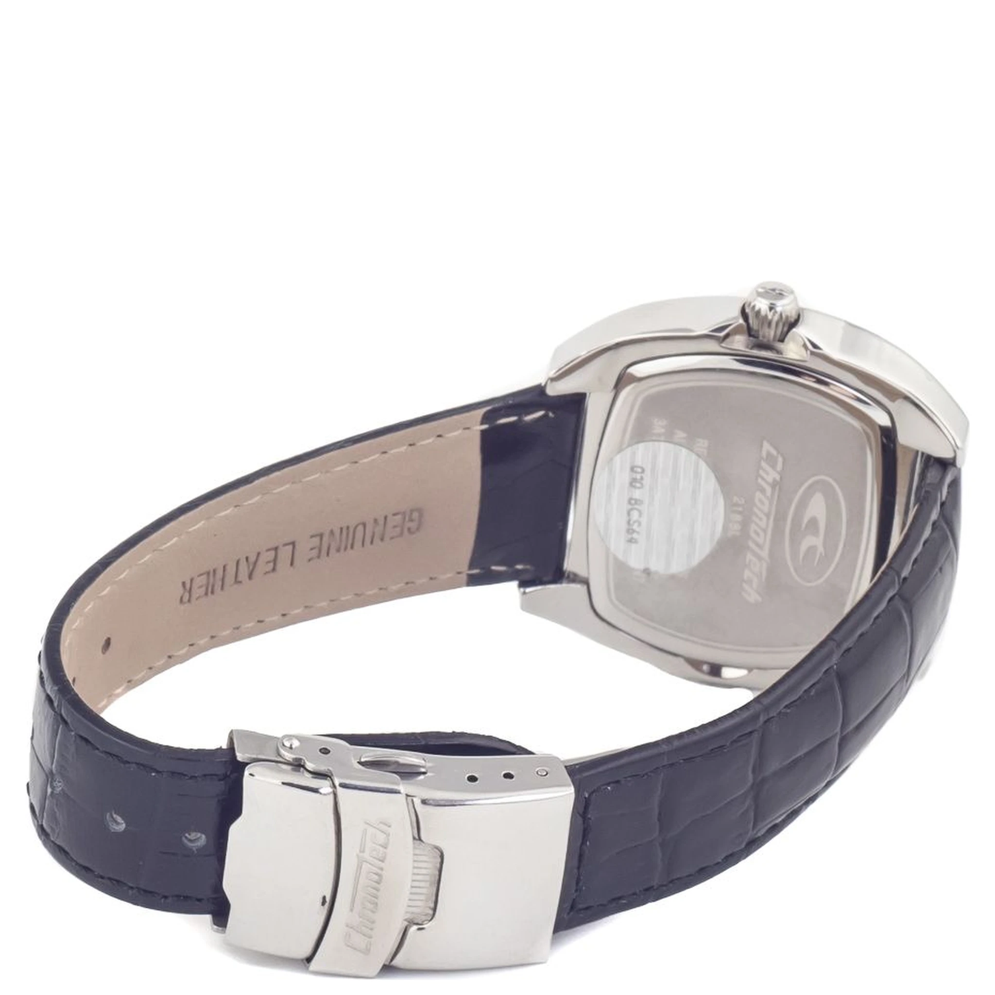 Black Leather Dress Watch