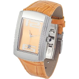 Orange Leather Dress Watch