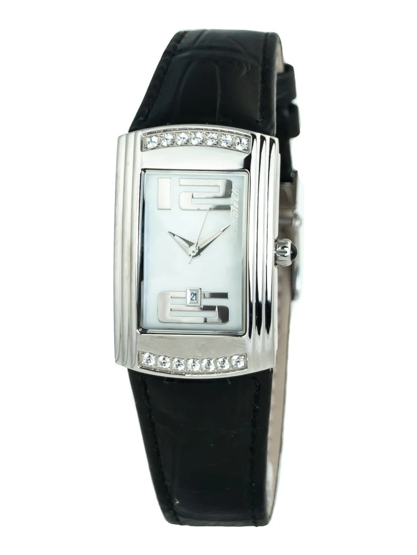 Black Leather Dress Watch