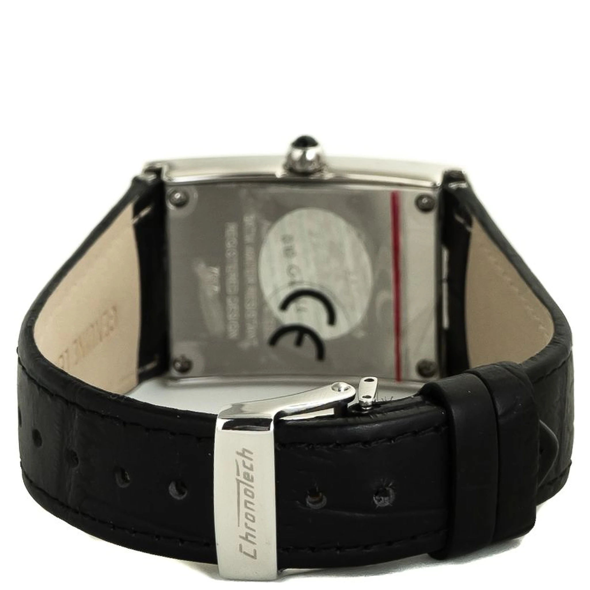 ساعة يد رسمية من الجلد الأسود