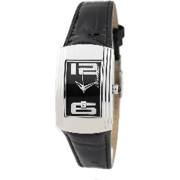 Black Leather Dress Watch