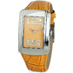 Orange Leather Dress Watch