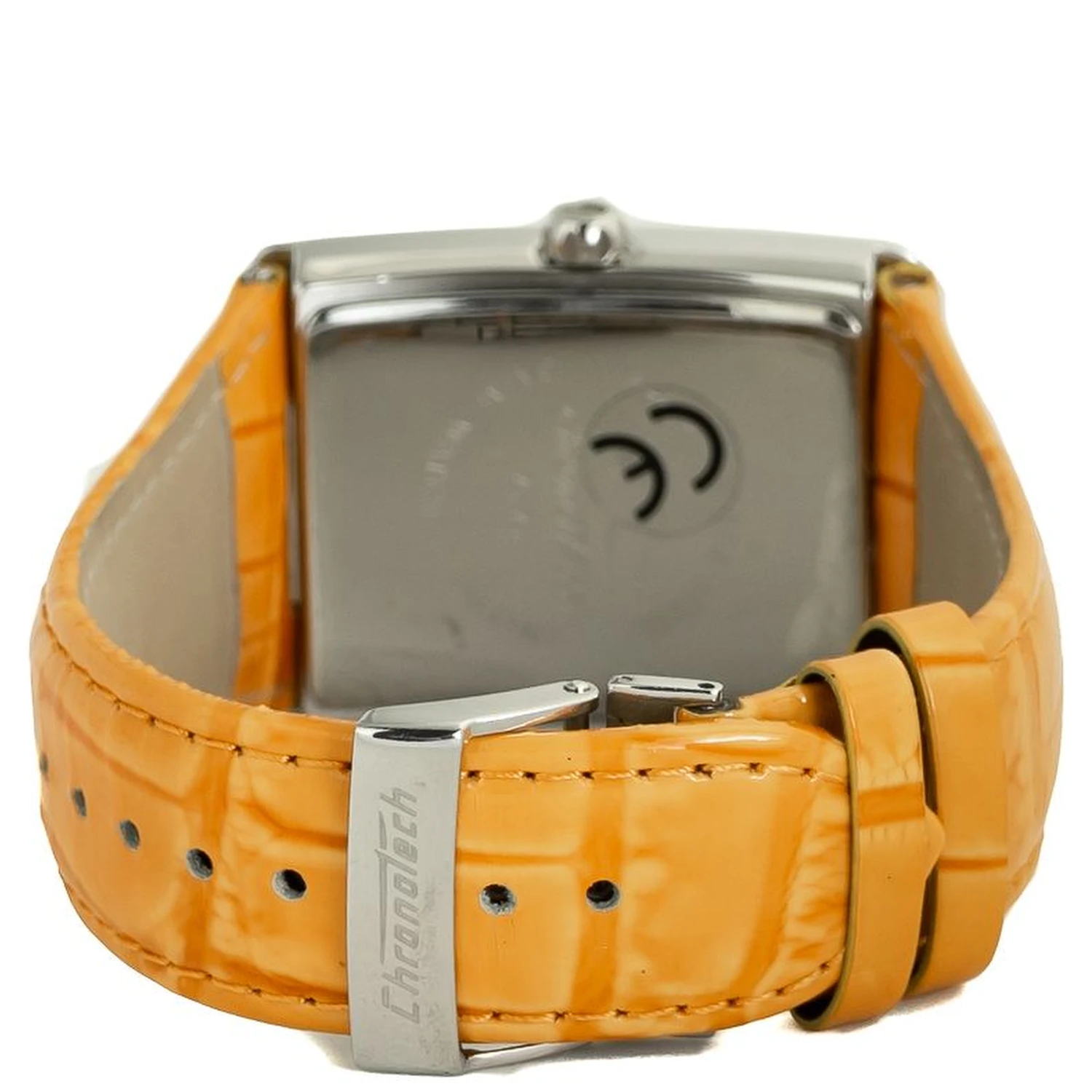 Orange Leather Dress Watch