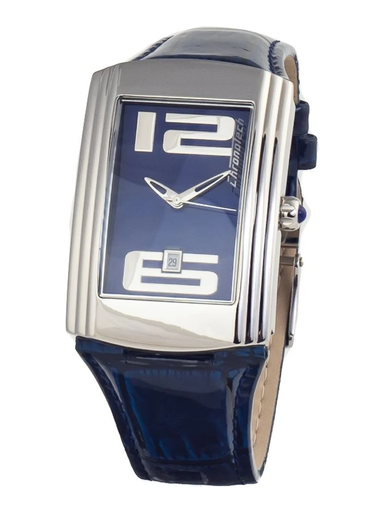 ساعة يد رسمية من الجلد الأزرق