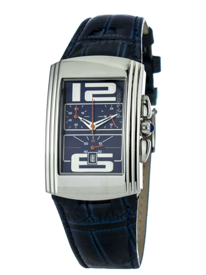 Blue Leather Dress Watch