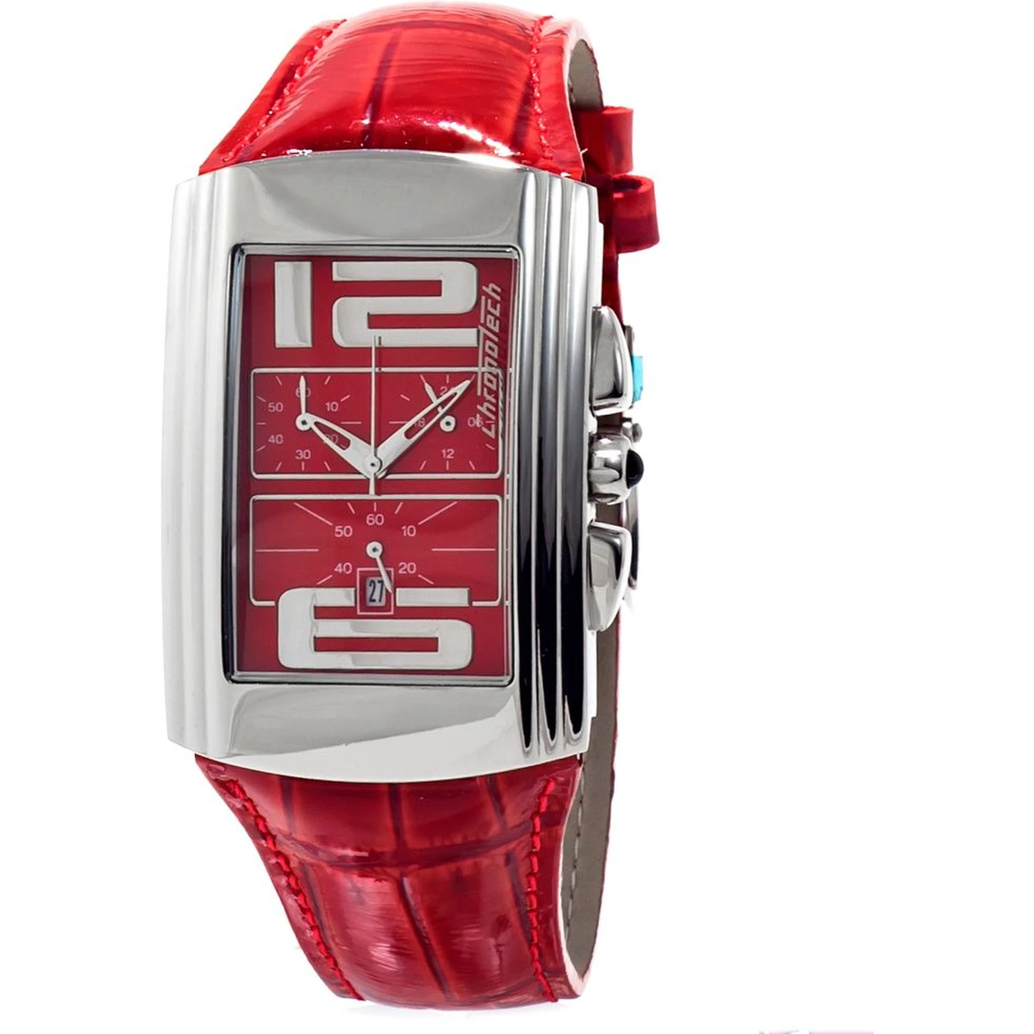 Red Leather Dress Watch