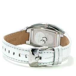 Silver Leather Dress Watch