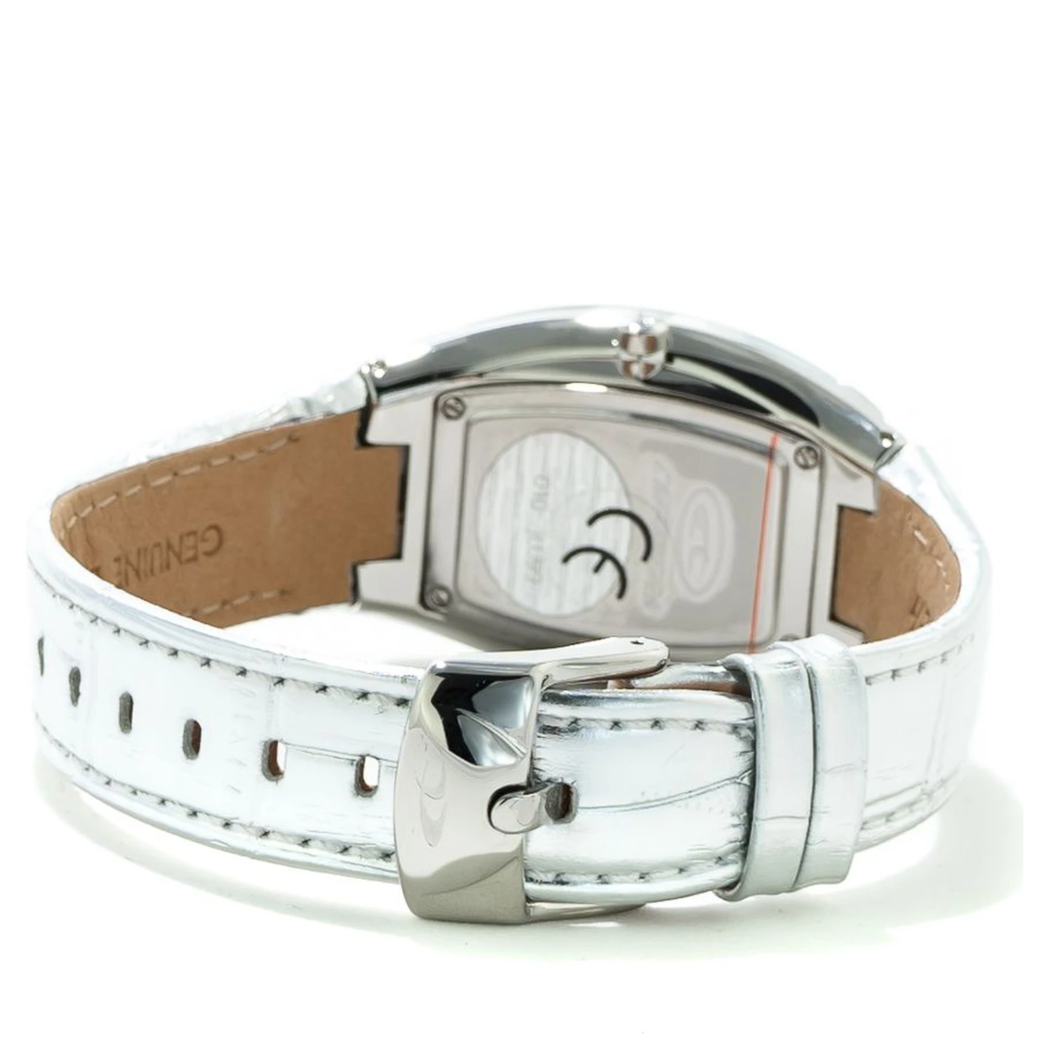 Silver Leather Dress Watch