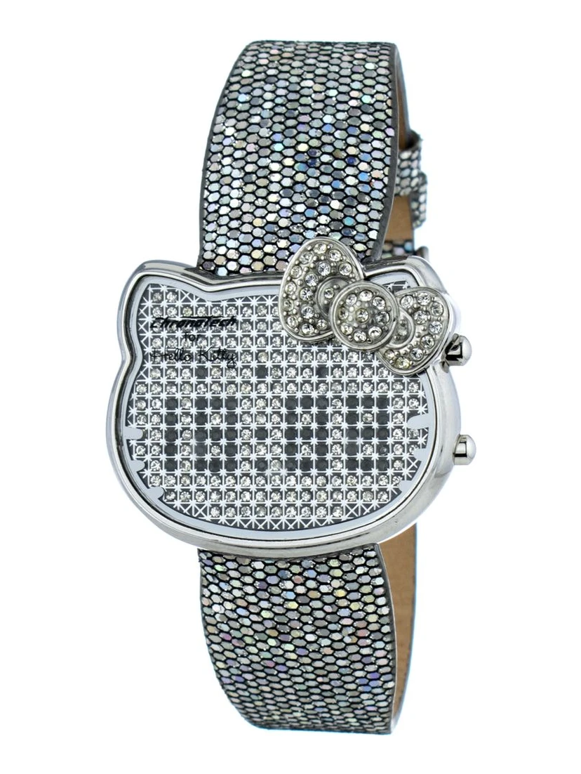 Silver Leather Dress Watch