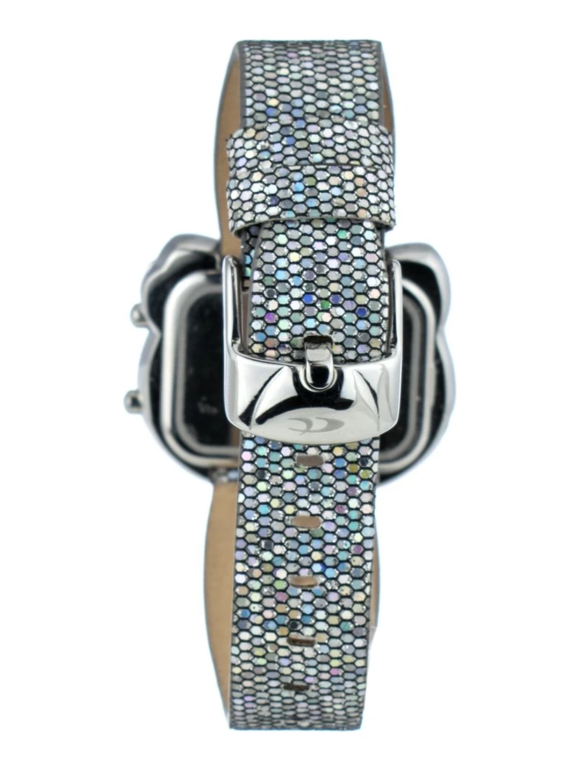 Silver Leather Dress Watch