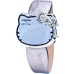 Silver Leather Digital Watch