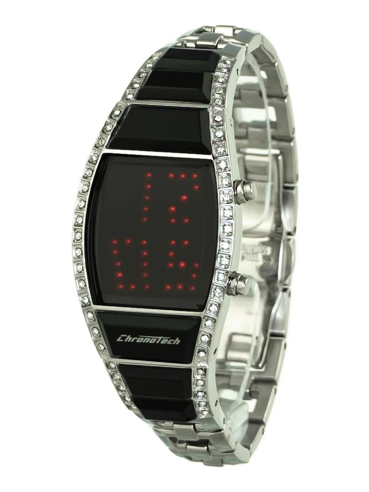 Silver Stainless Steel Digital Watch