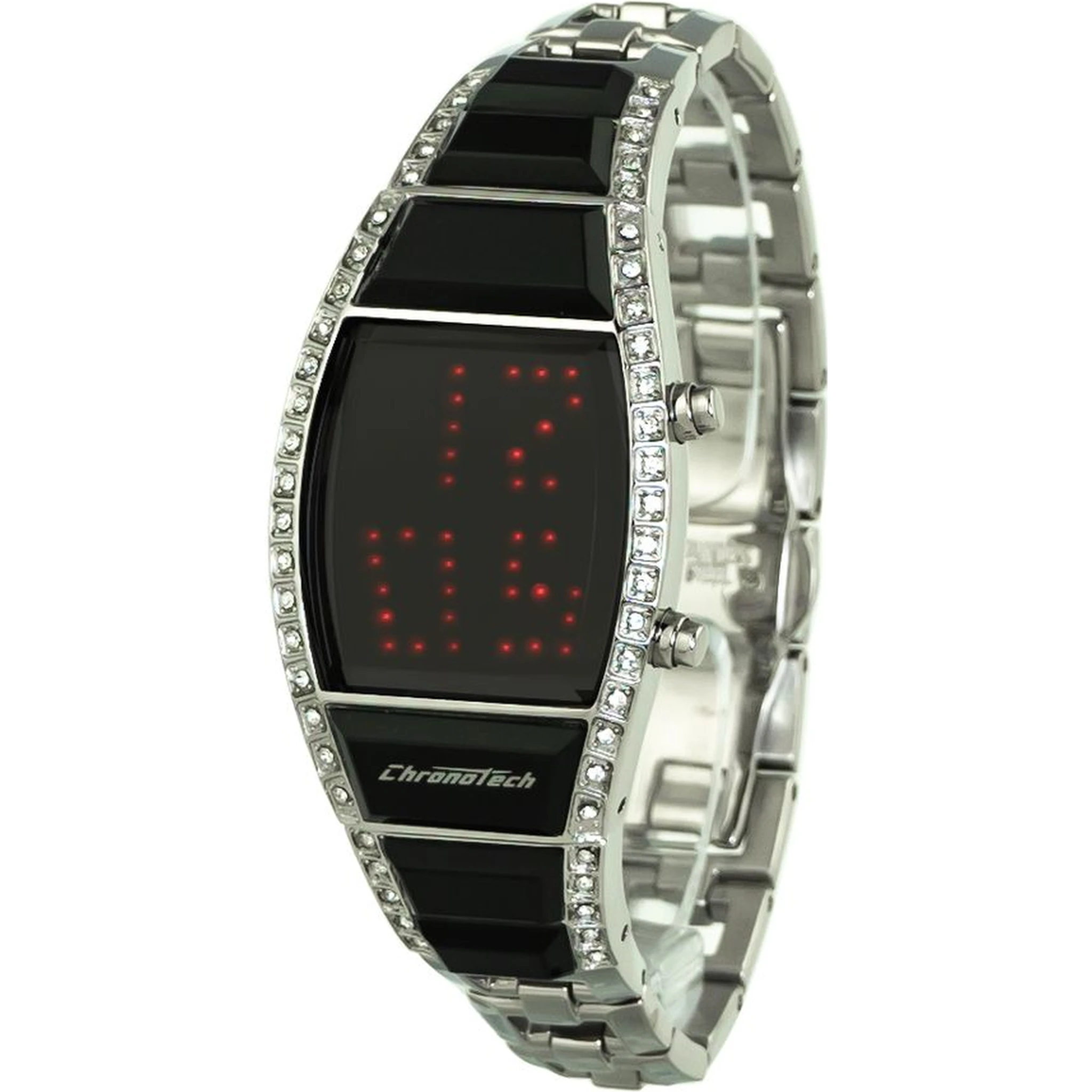 Silver Stainless Steel Digital Watch