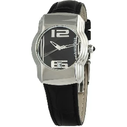 Black Leather Dress Watch
