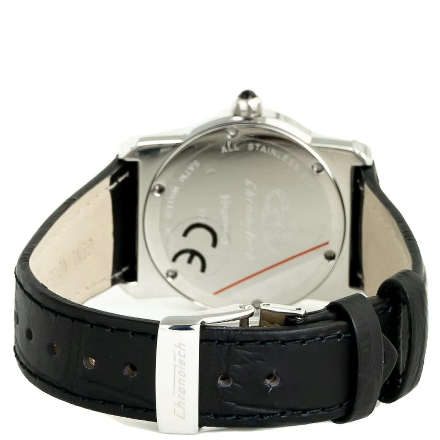 Black Leather Dress Watch