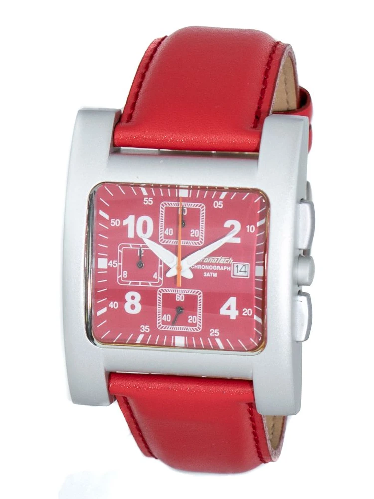 Red Leather Dress Watch