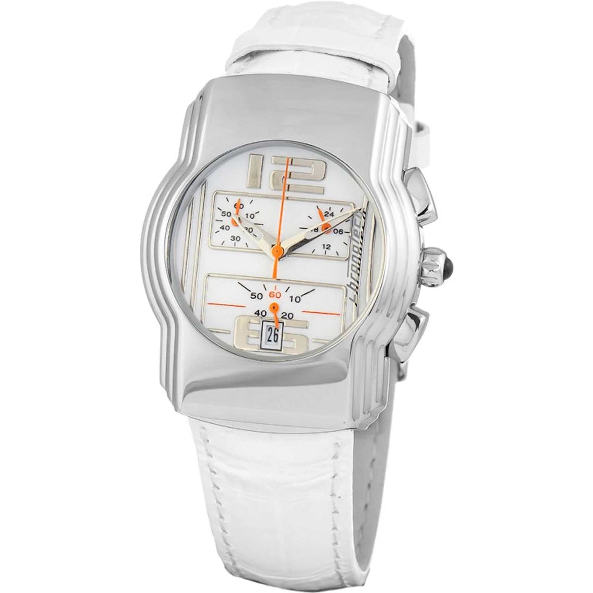 ساعة يد رسمية من الجلد الأبيض