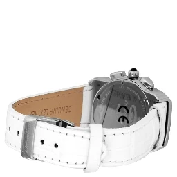 ساعة يد رسمية من الجلد الأبيض