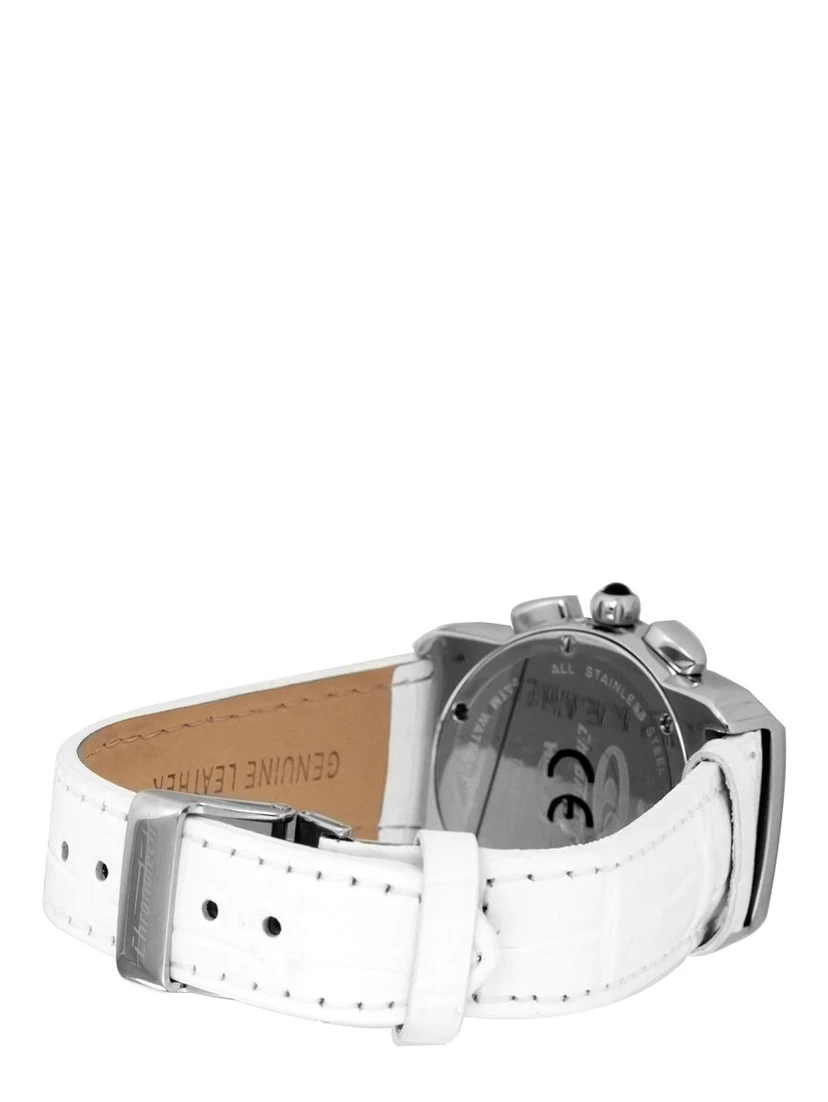 ساعة يد رسمية من الجلد الأبيض