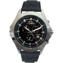 Black Leather Dress Watch