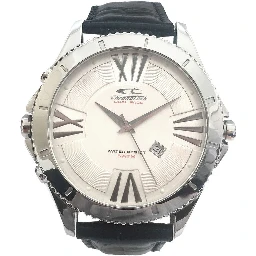 Black Leather Dress Watch