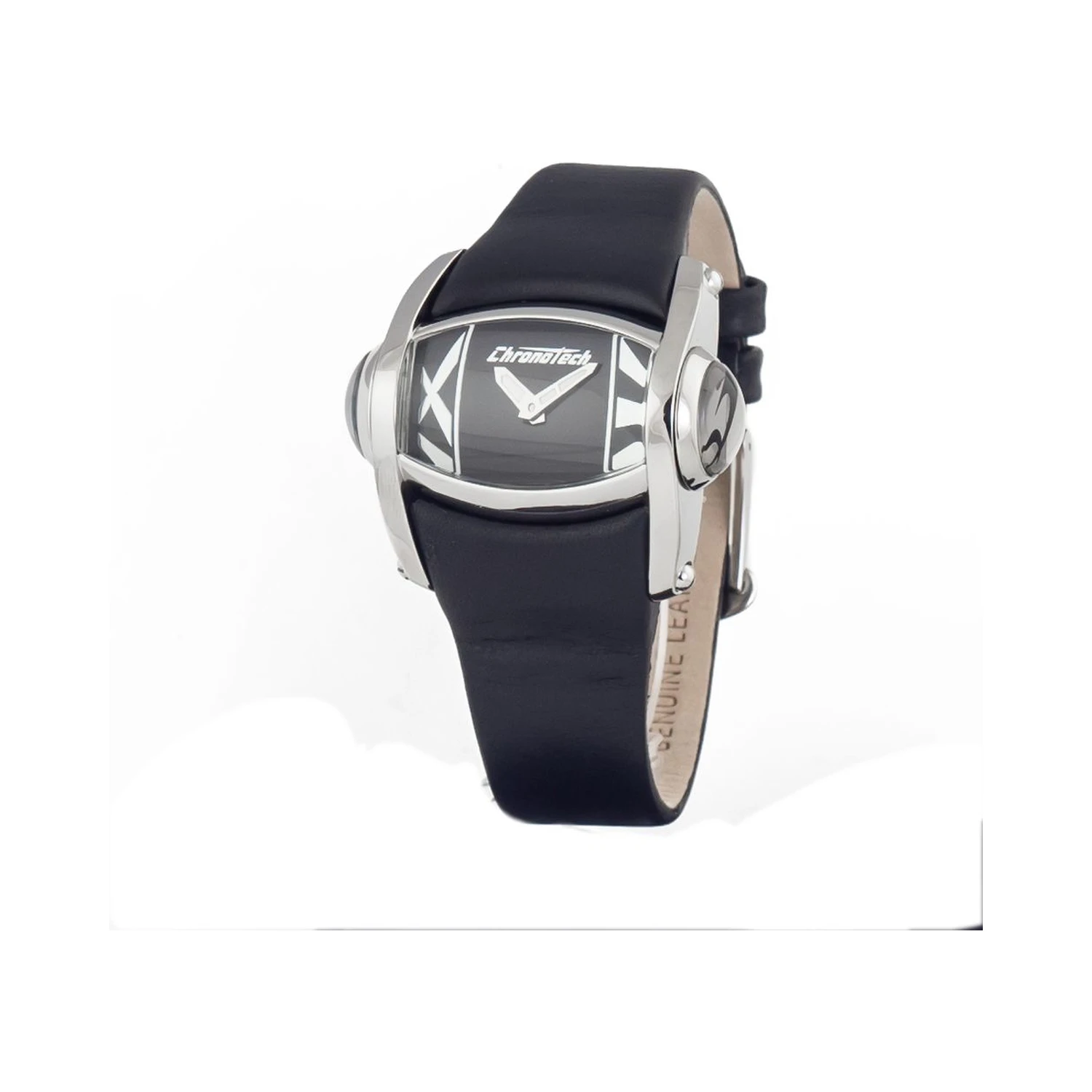 Black Leather Dress Watch