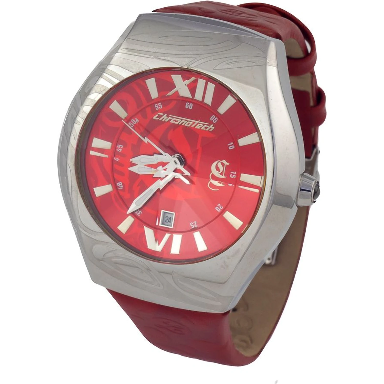 Red Leather Dress Watch