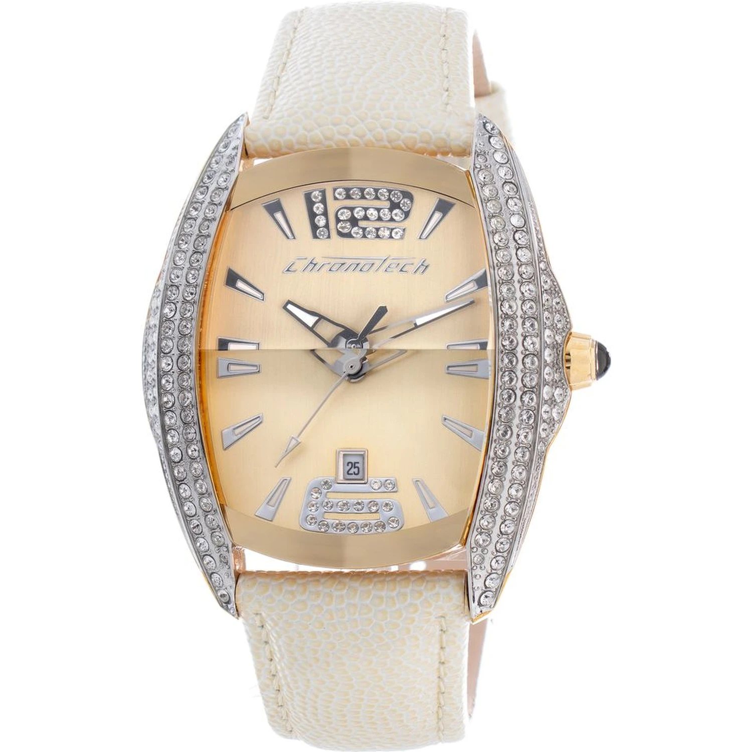 Beige Leather Dress Watch