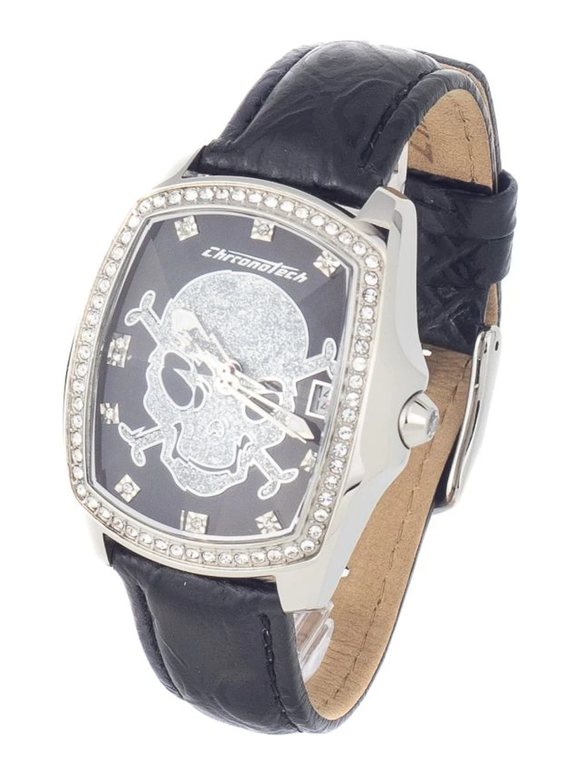 Black Leather Dress Watch