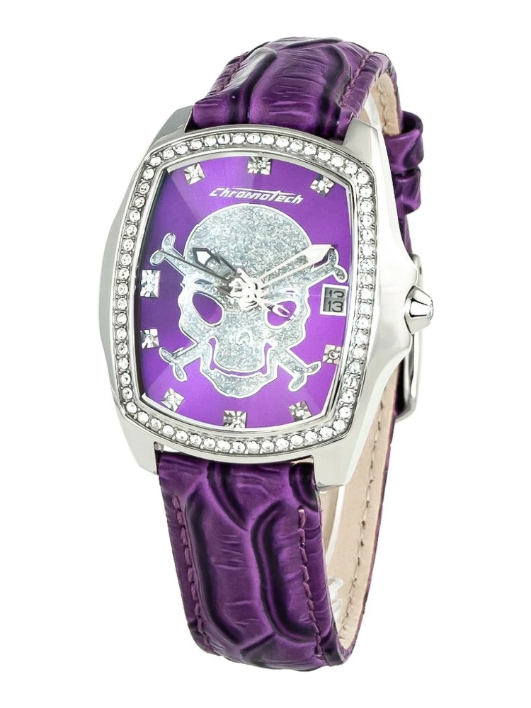 Purple Leather Dress Watch