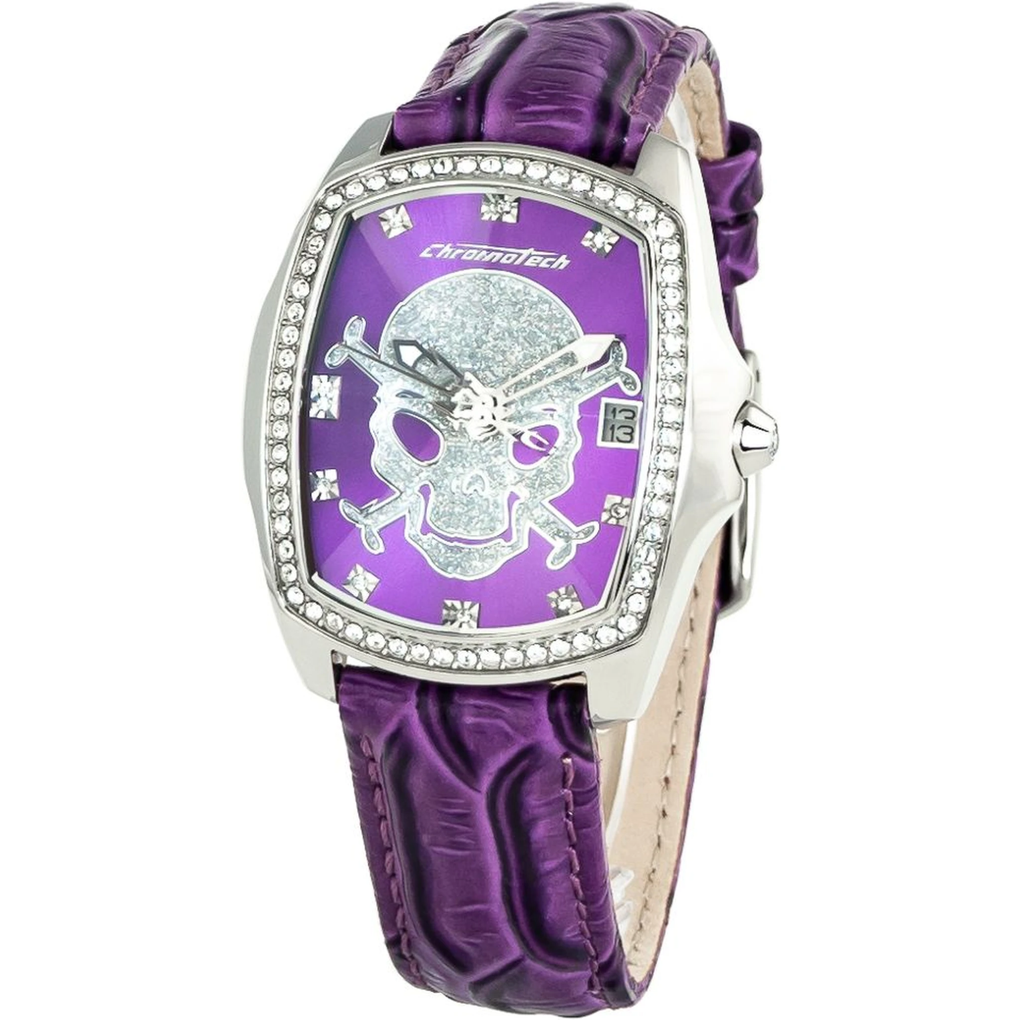 Purple Leather Dress Watch