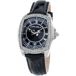Black Leather Bracelet Watch