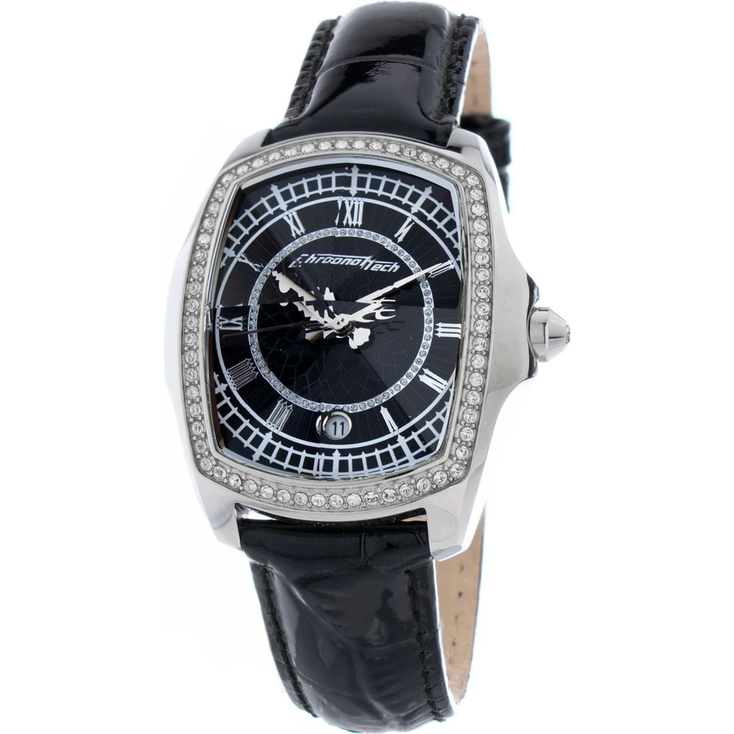 Black Leather Bracelet Watch