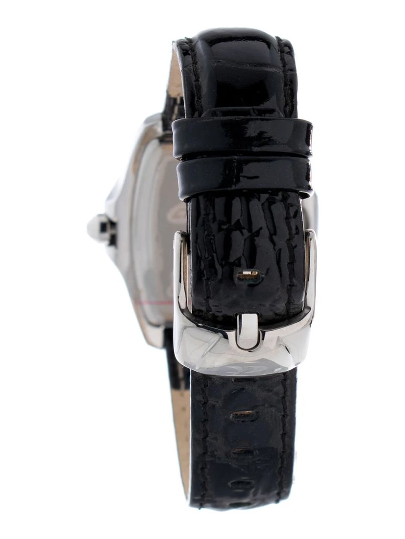 Black Leather Bracelet Watch