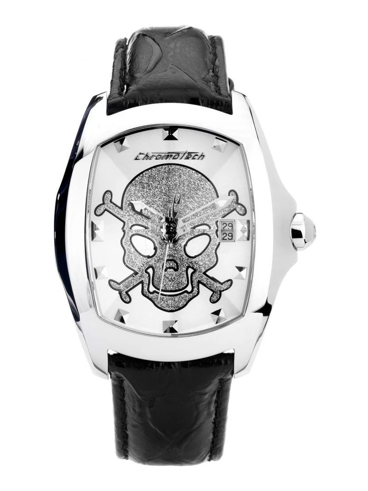 Black Leather Dress Watch