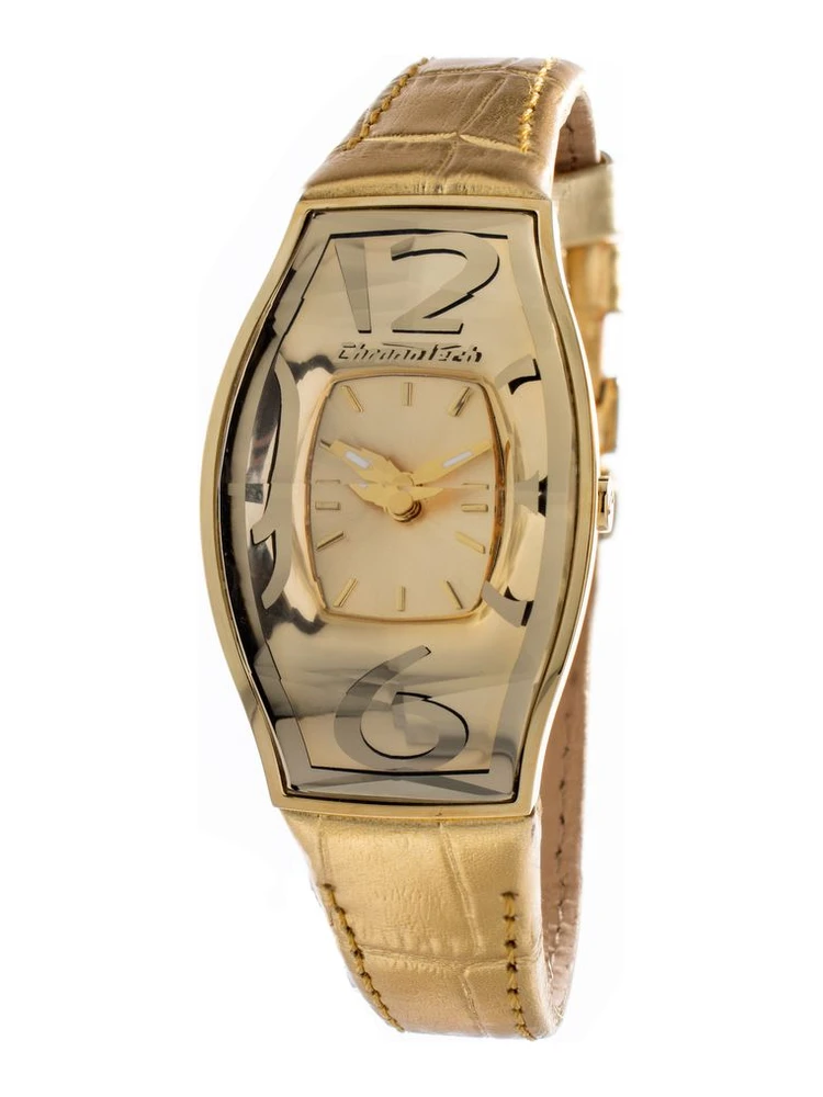 Gold Leather Dress Watch