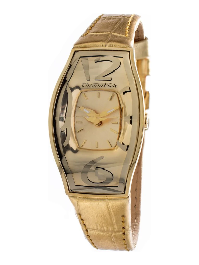 Gold Leather Dress Watch