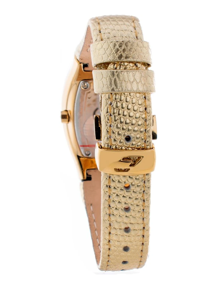 Gold Leather Dress Watch