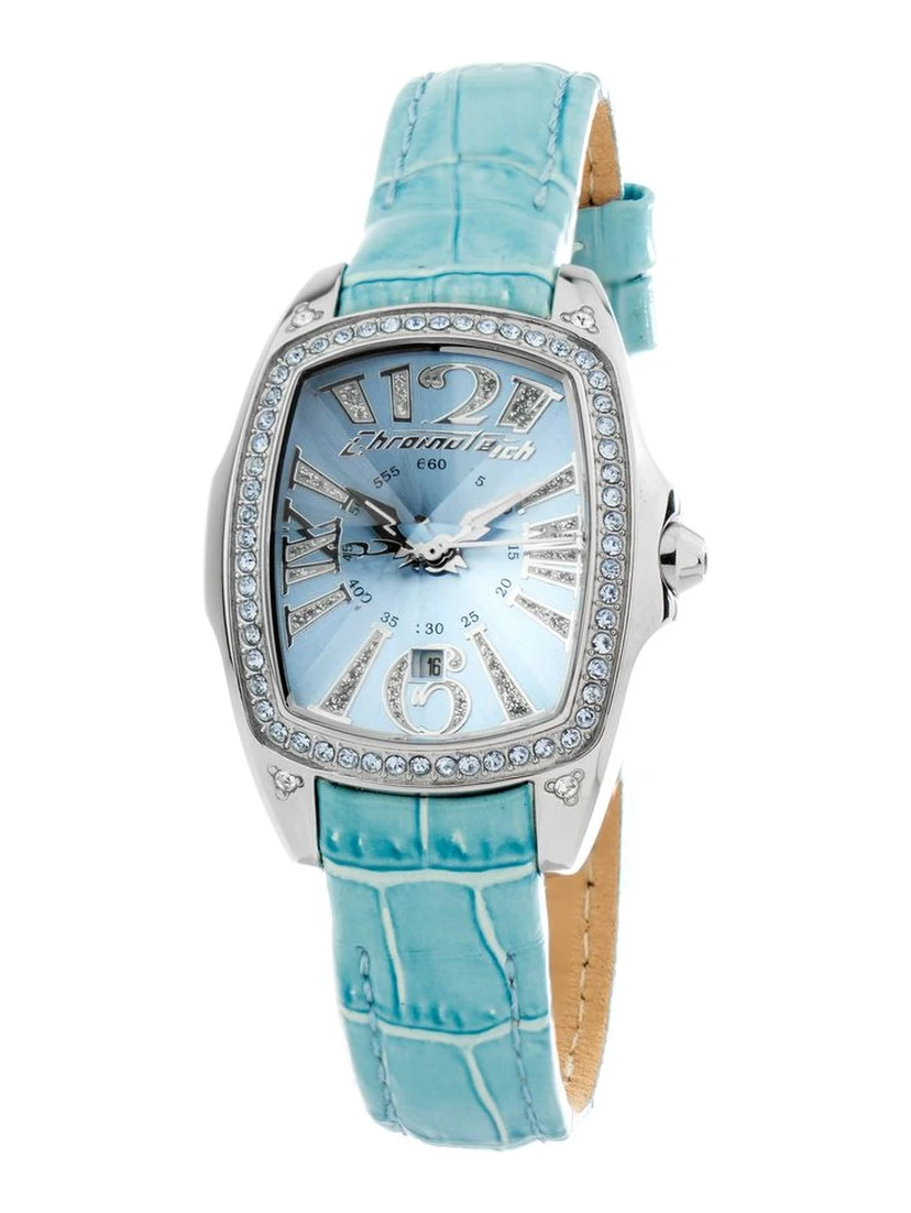 ساعة يد رسمية من الجلد الأزرق