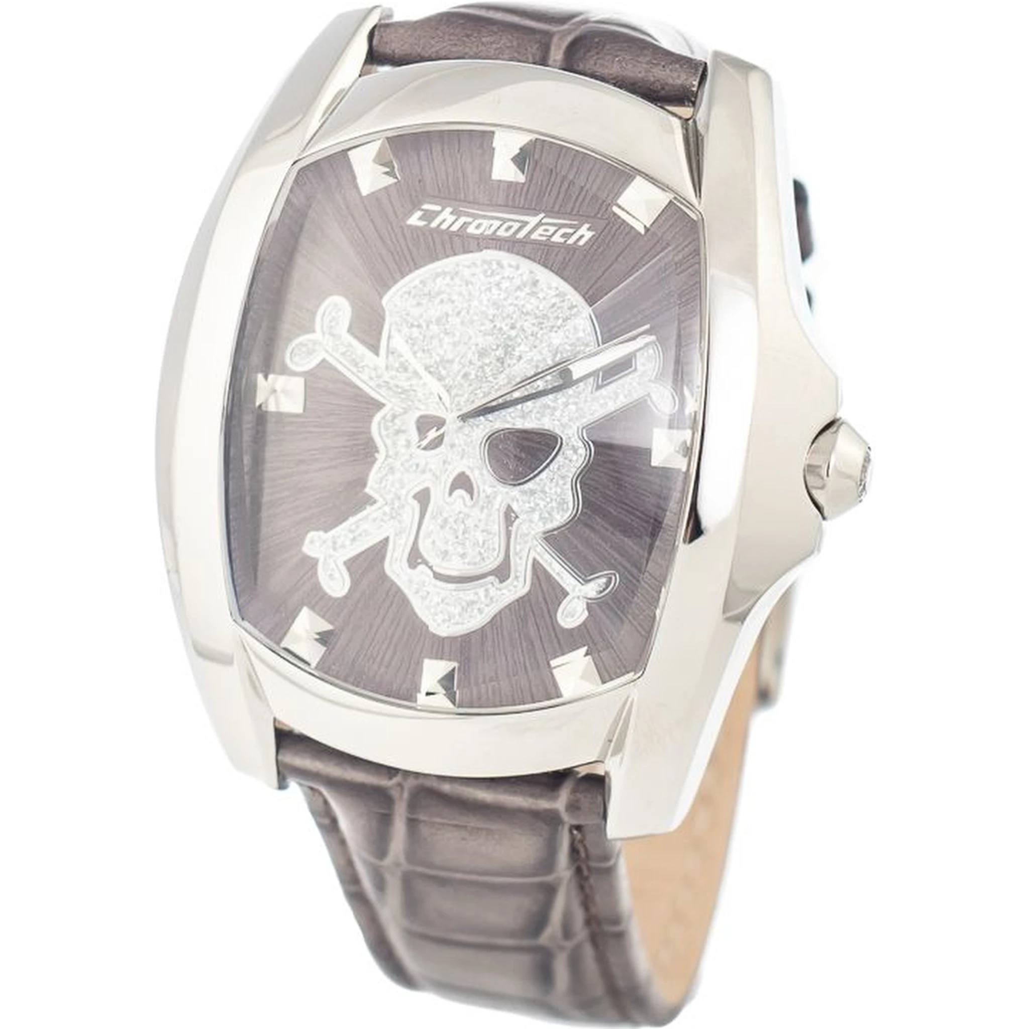 Gray Leather Dress Watch