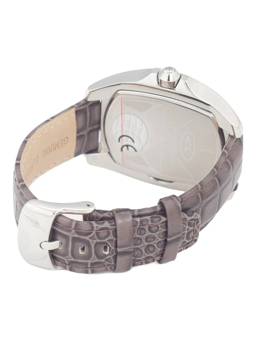 Gray Leather Dress Watch