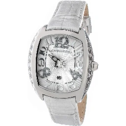 Silver Leather Dress Watch