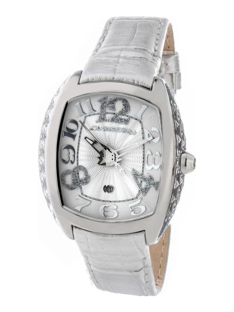 Silver Leather Dress Watch