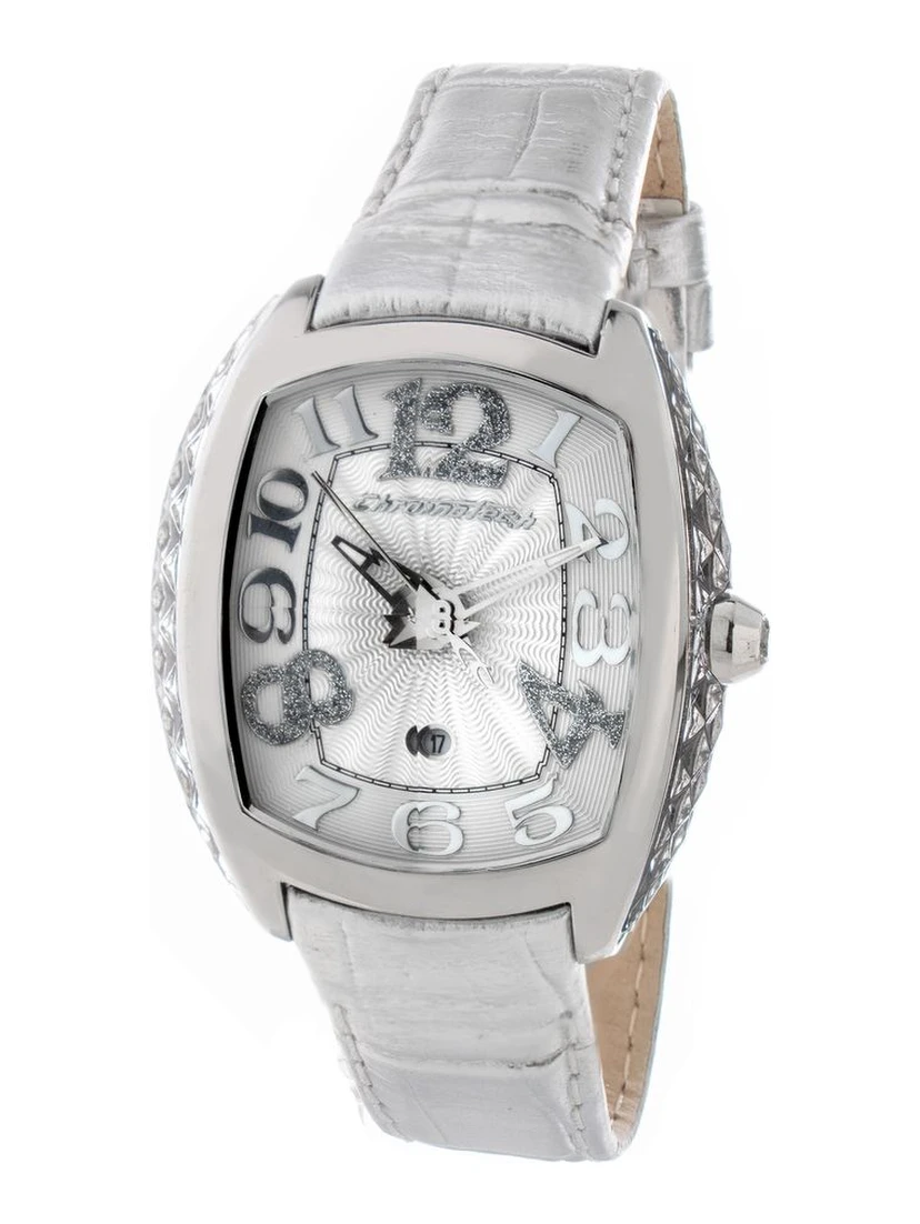 Silver Leather Dress Watch