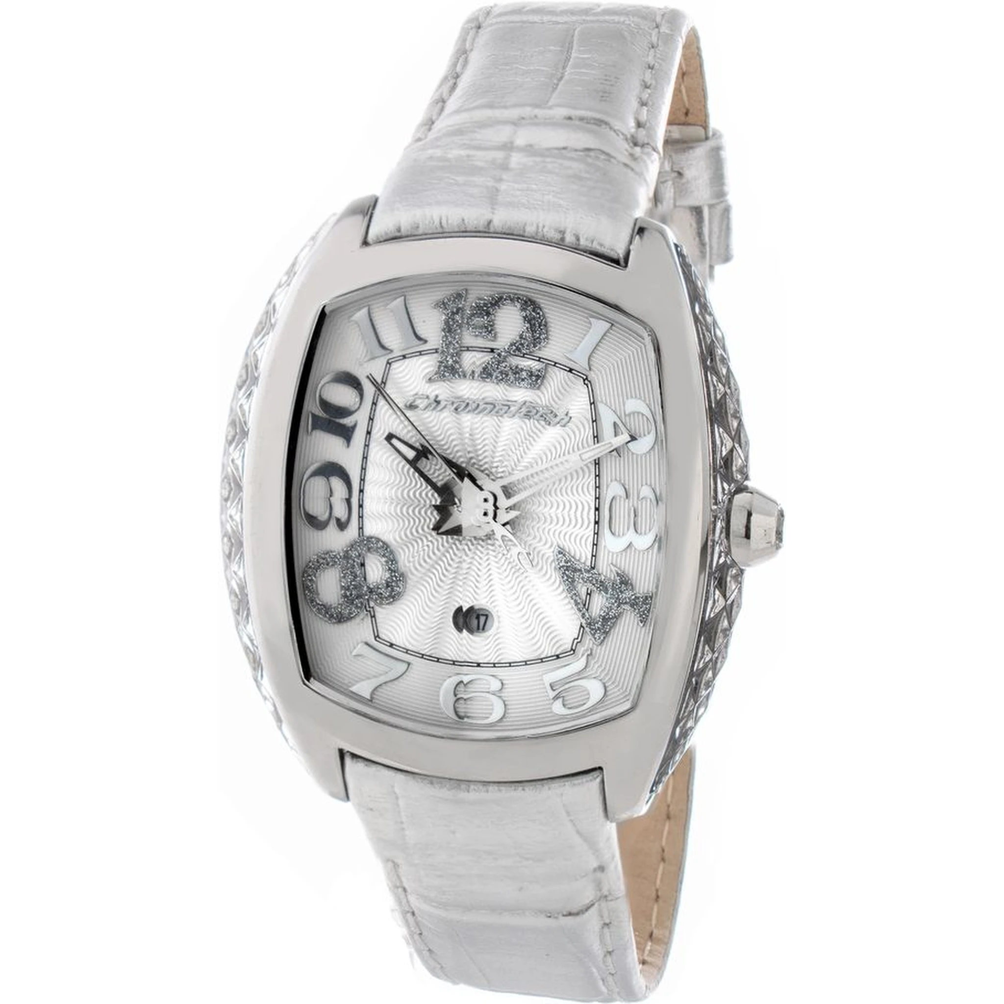 Silver Leather Dress Watch