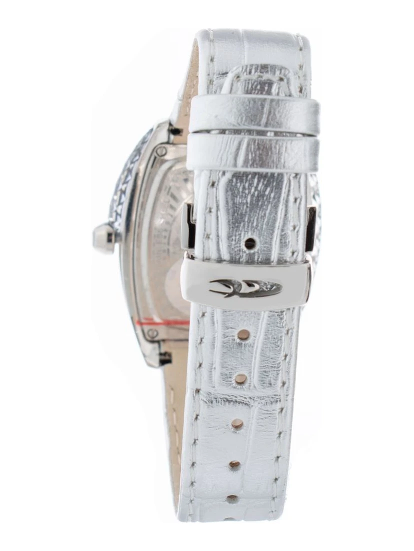 Silver Leather Dress Watch