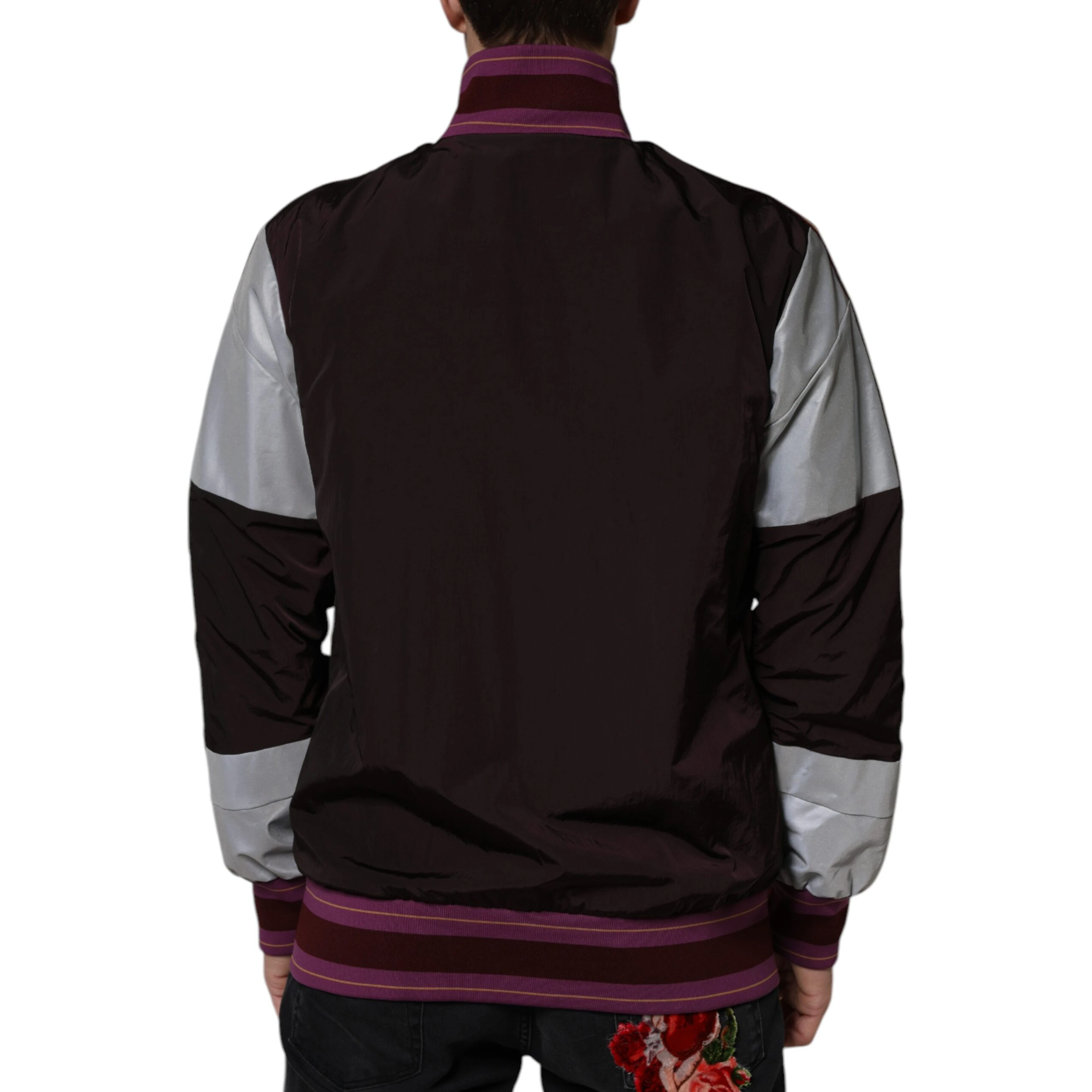 Multicolor Full Zip Jersey Men Bomber Jacket