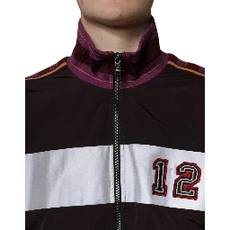 Multicolor Full Zip Jersey Men Bomber Jacket