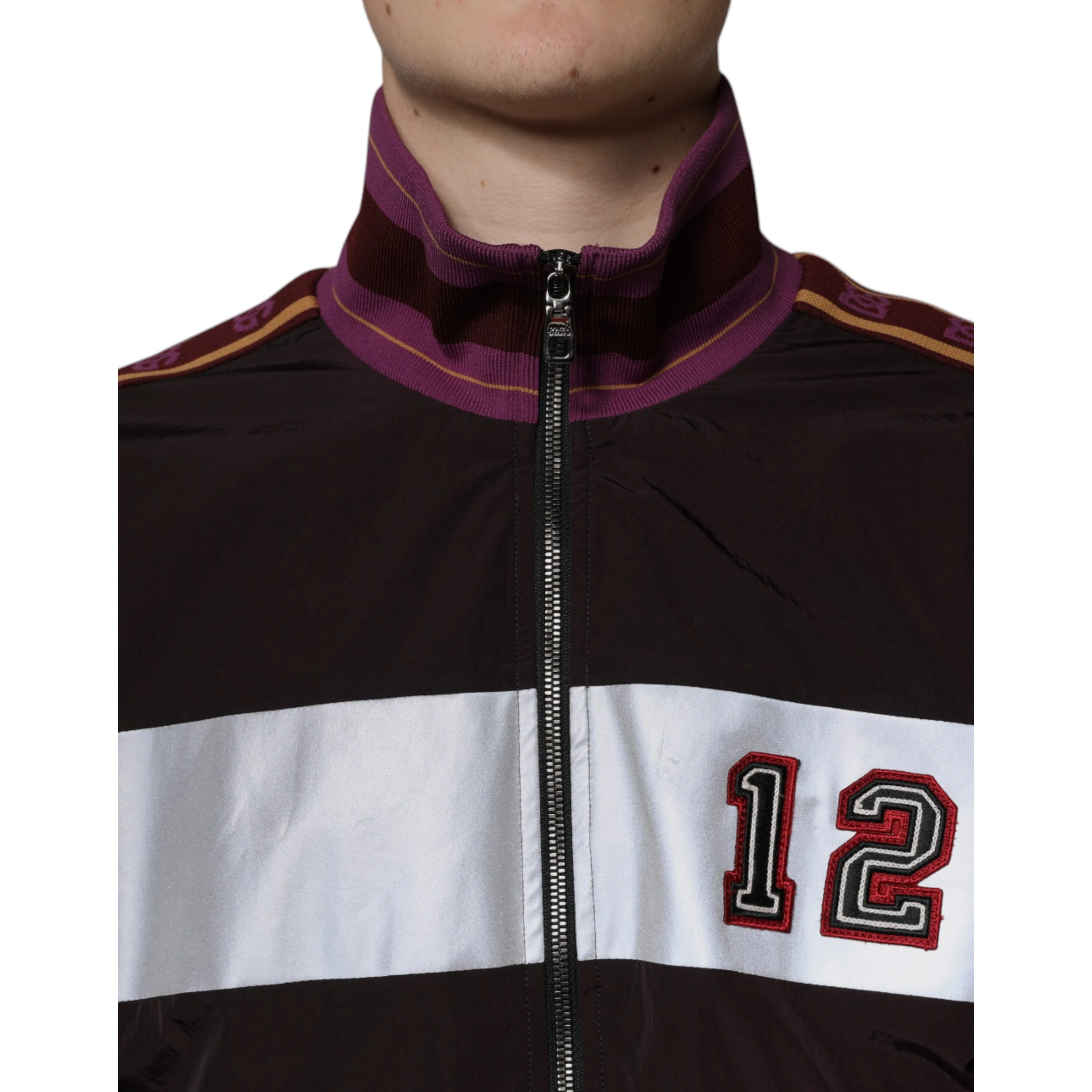 Multicolor Full Zip Jersey Men Bomber Jacket
