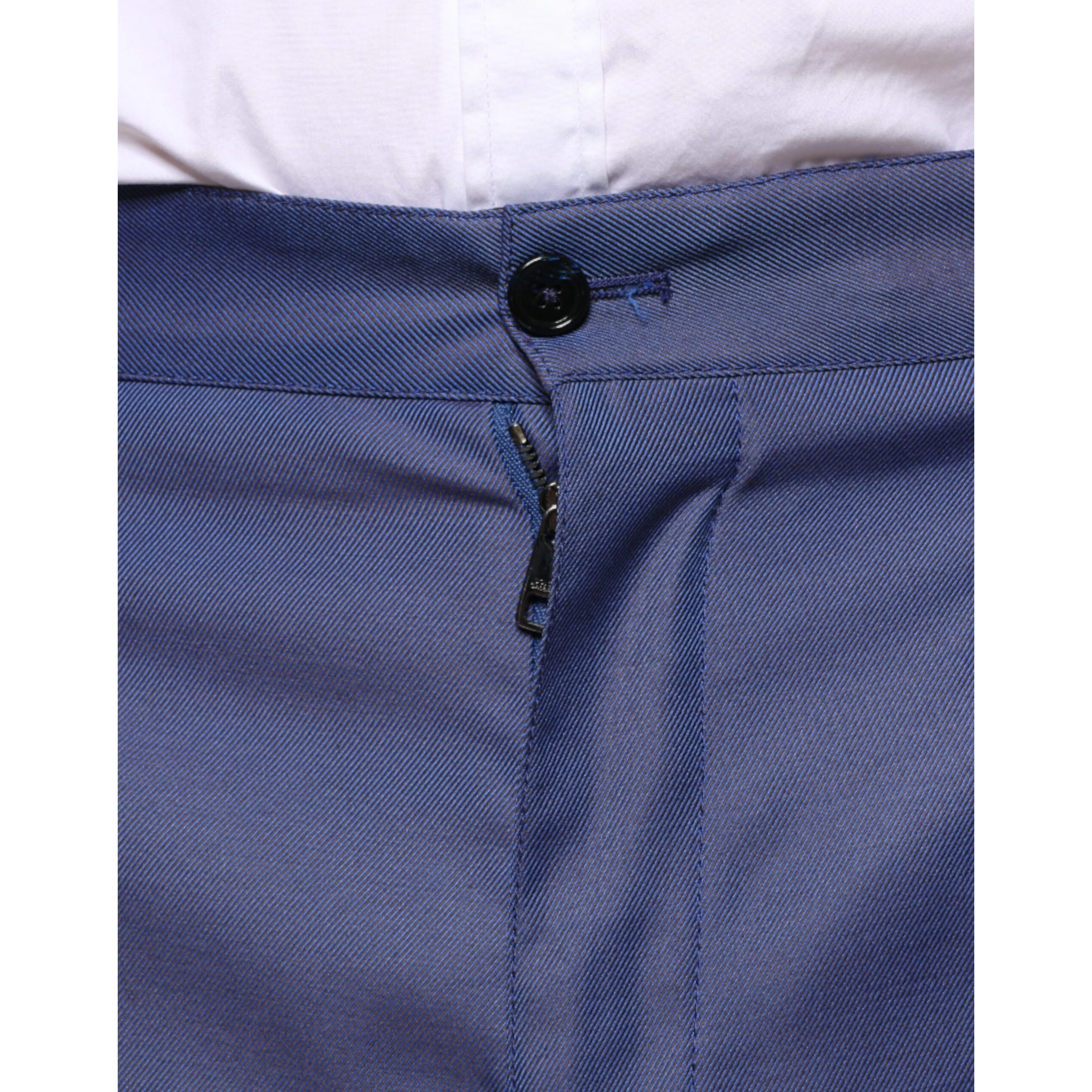 Blue Wool Tapered Formal Dress Pants
